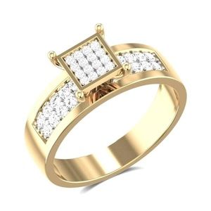 New Gorgeous 18K Gold 925 Silver Diamond Ring